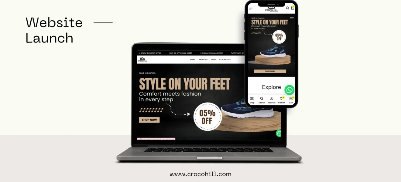 Minimalist Website Launch Computer Mockup Instagram Post (1890 x 945 px)